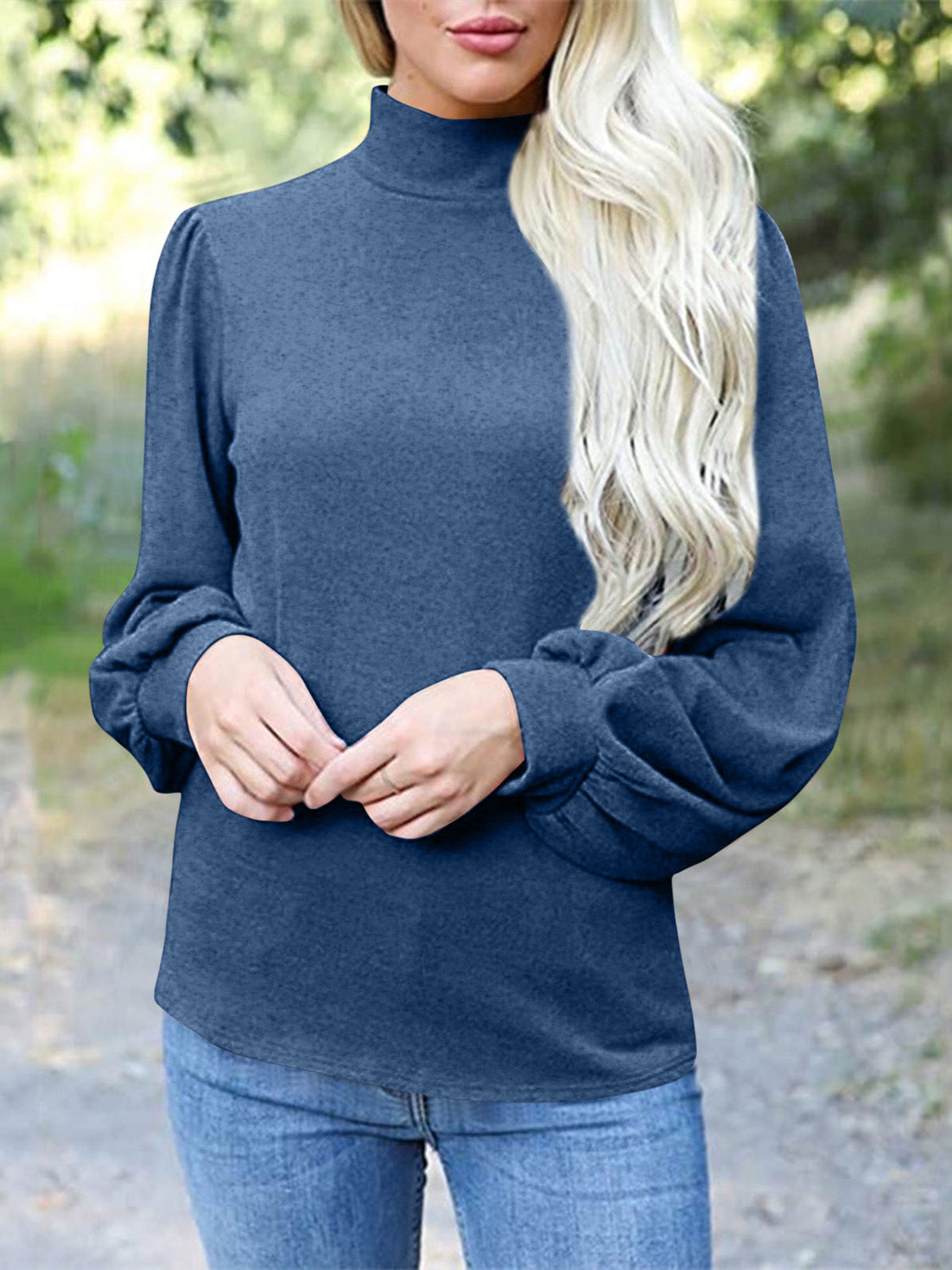 Hannah Long Sleeve Mock Neck Top