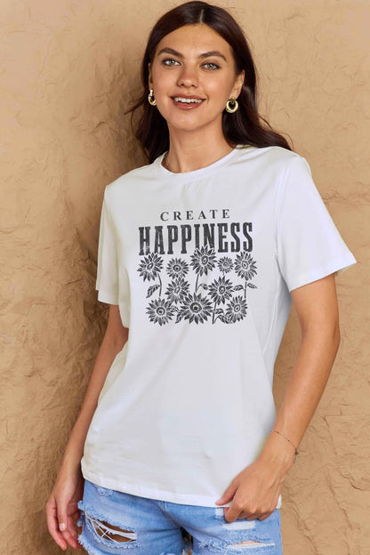 "Create Happiness" Graphic Top