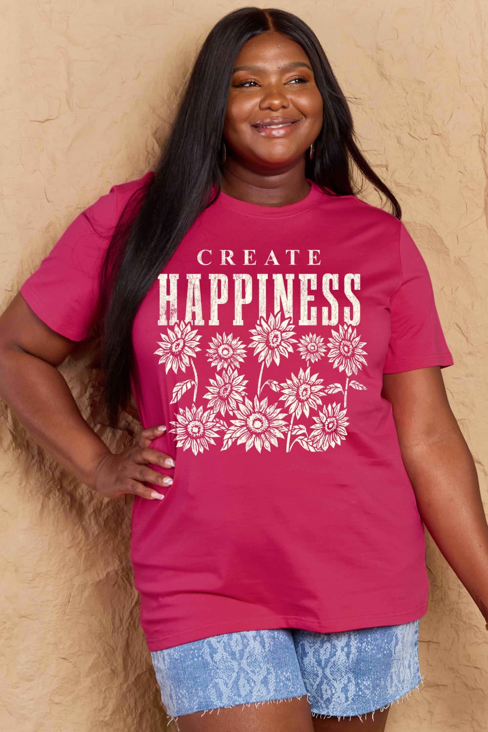 "Create Happiness" Graphic Top