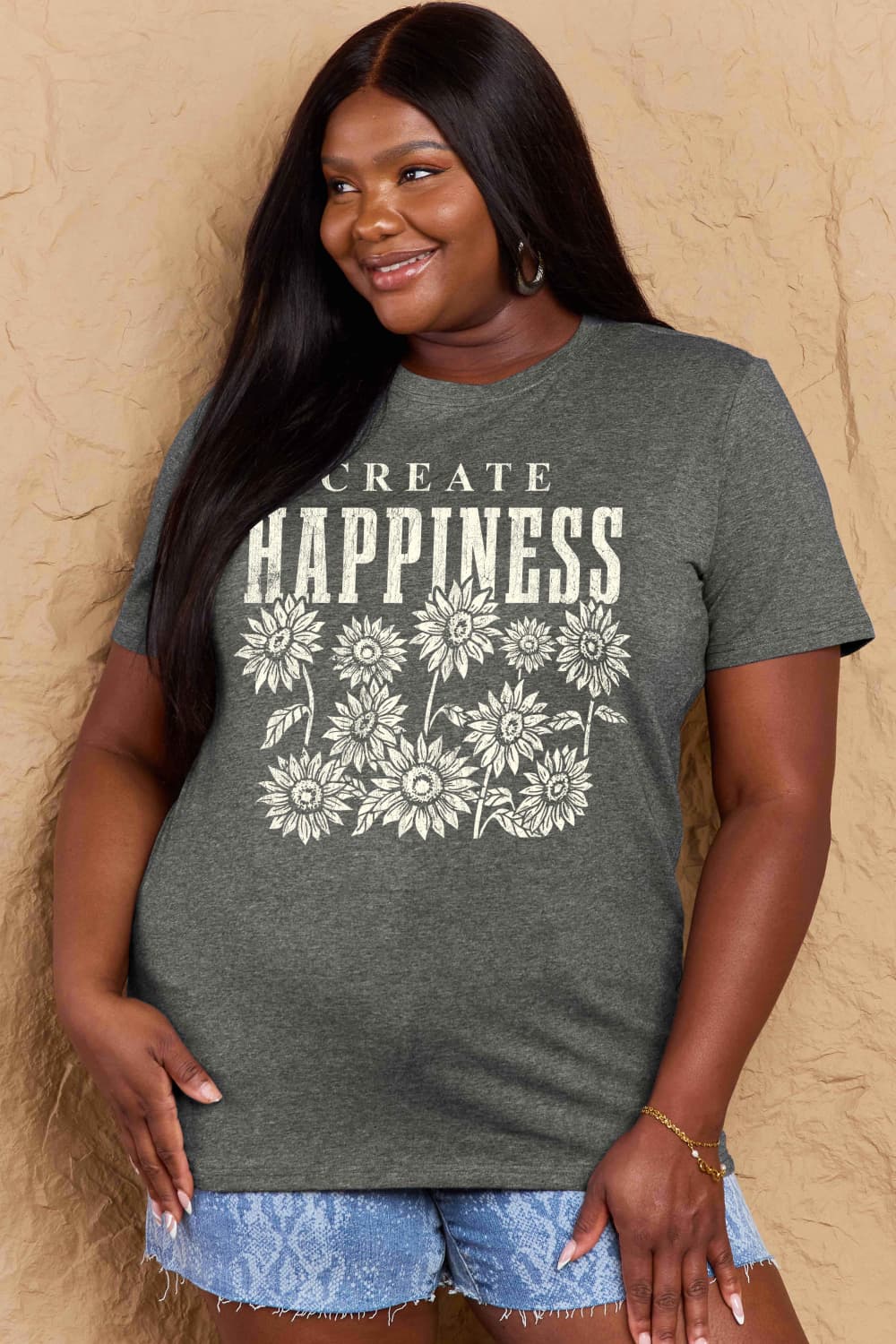 "Create Happiness" Graphic Top