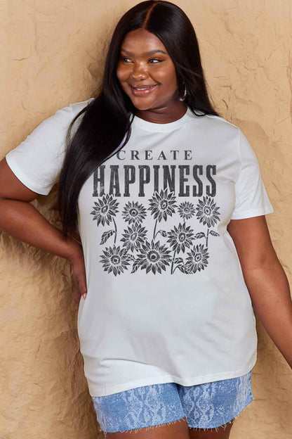 "Create Happiness" Graphic Top