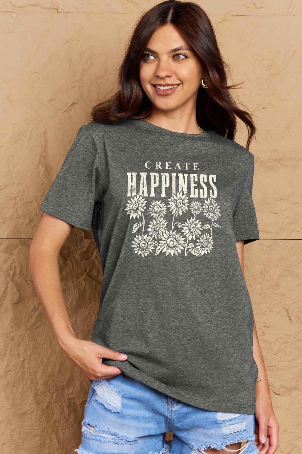 "Create Happiness" Graphic Top