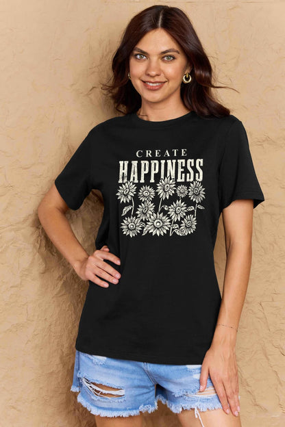 "Create Happiness" Graphic Top