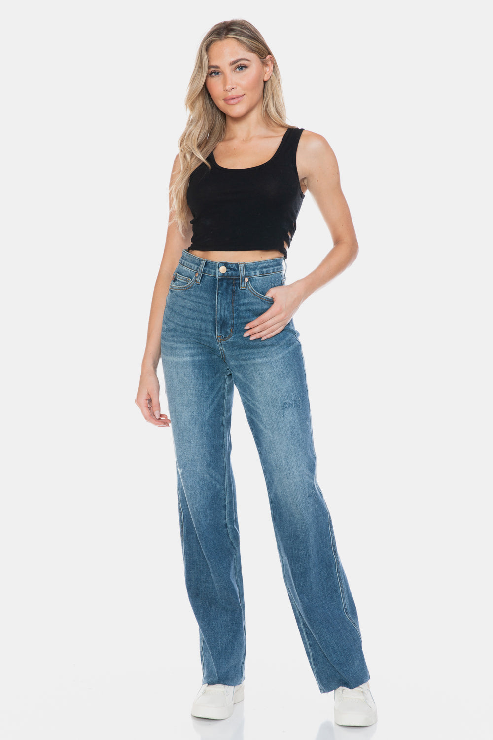 Mandy Raw Hem Straight Leg Jeans