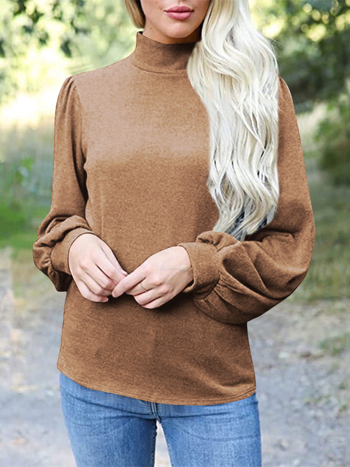 Hannah Long Sleeve Mock Neck Top