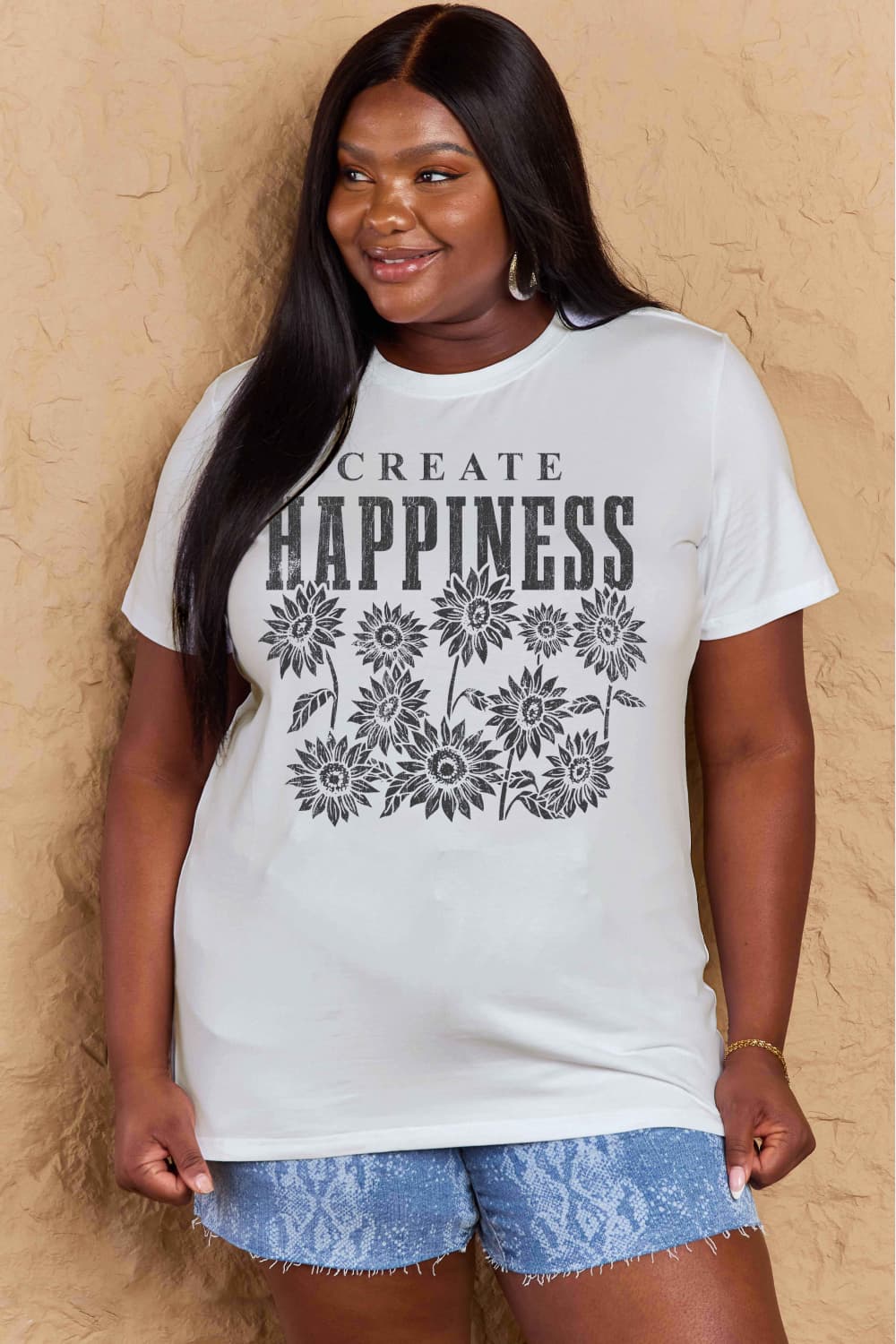 "Create Happiness" Graphic Top