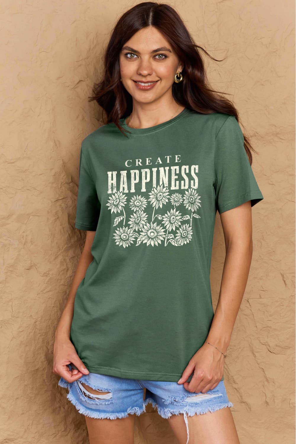 "Create Happiness" Graphic Top