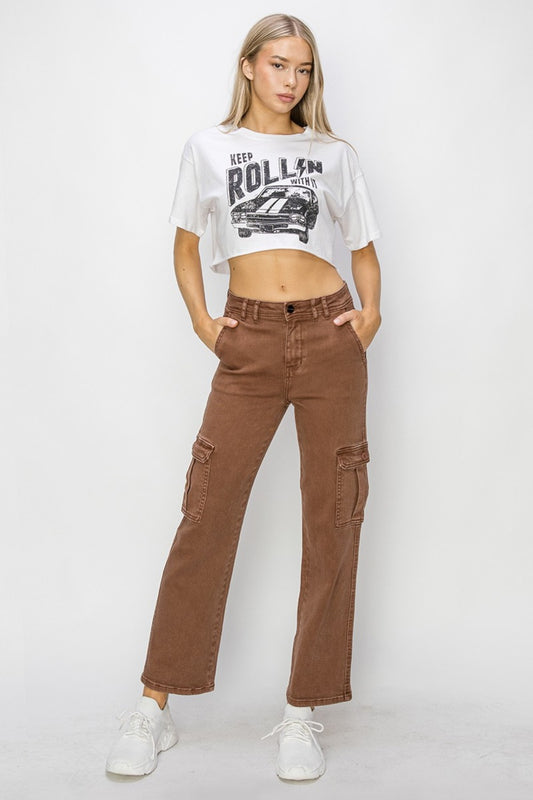 Ashlynn High Rise Cargo Jeans