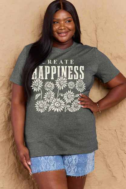 "Create Happiness" Graphic Top