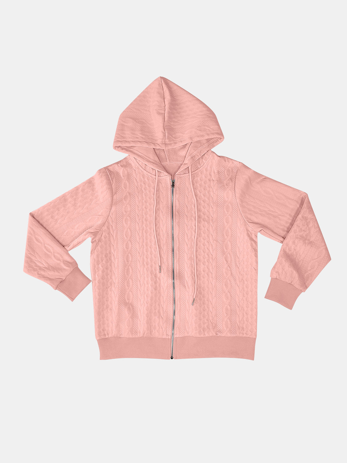 Genevieve Zip Up Long Sleeve Hooded Jacket