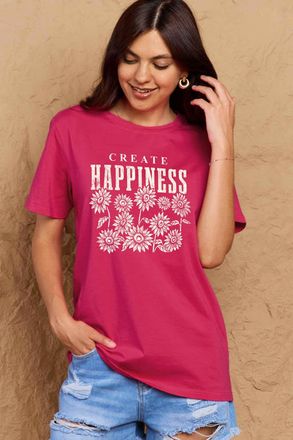 "Create Happiness" Graphic Top