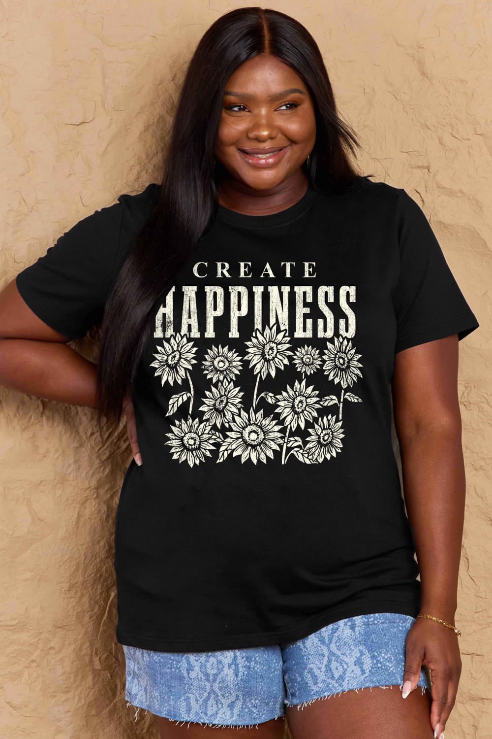 "Create Happiness" Graphic Top