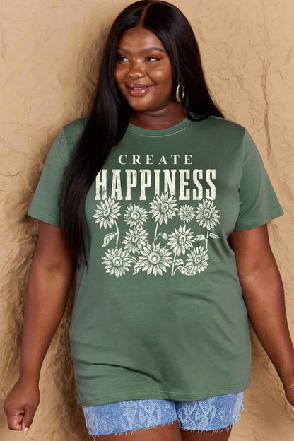 "Create Happiness" Graphic Top