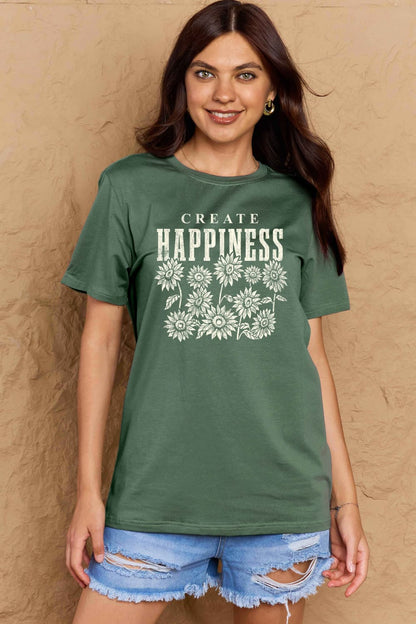 "Create Happiness" Graphic Top