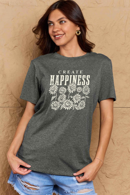 "Create Happiness" Graphic Top