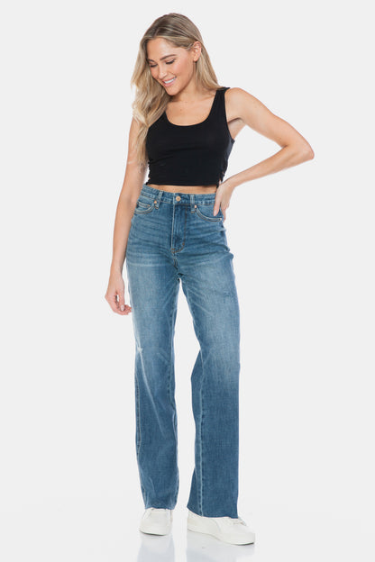 Mandy Raw Hem Straight Leg Jeans