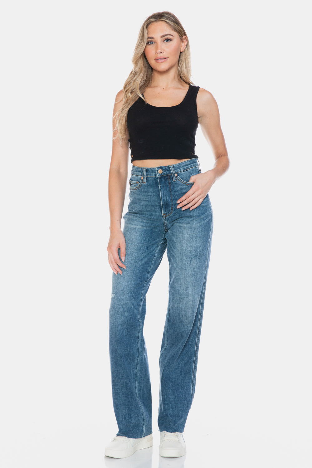 Mandy Raw Hem Straight Leg Jeans