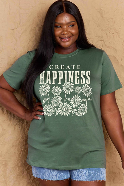 "Create Happiness" Graphic Top