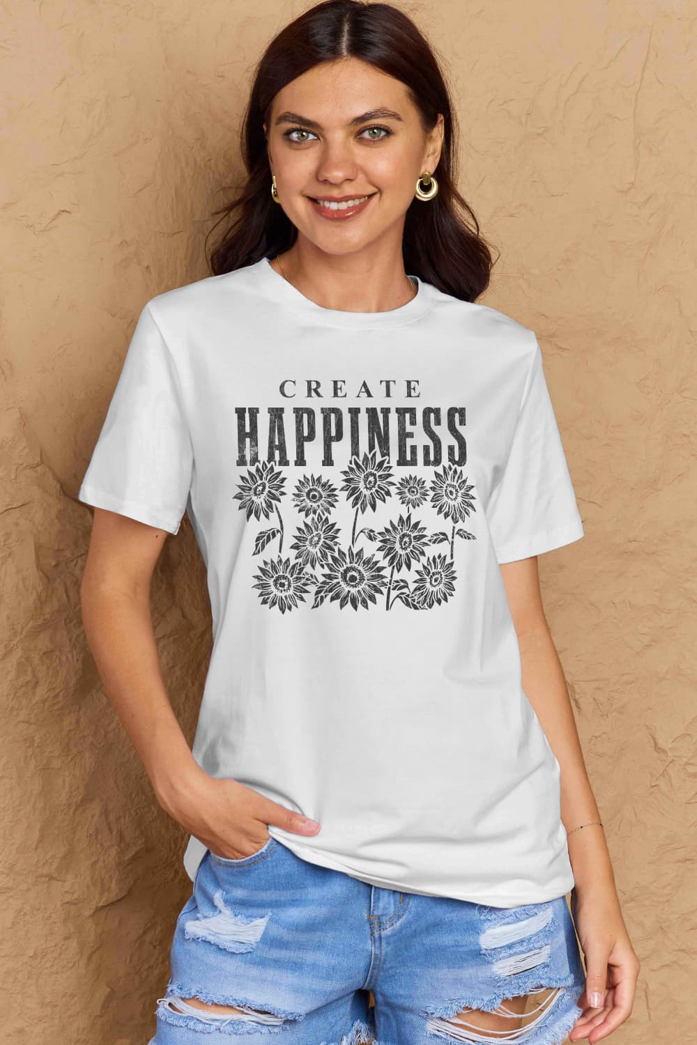 "Create Happiness" Graphic Top