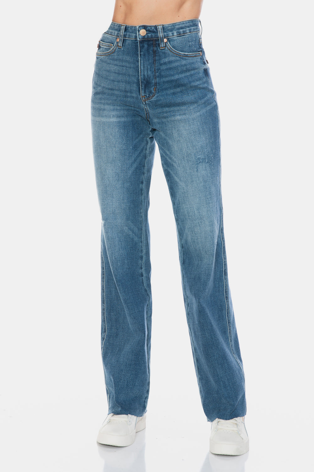 Mandy Raw Hem Straight Leg Jeans