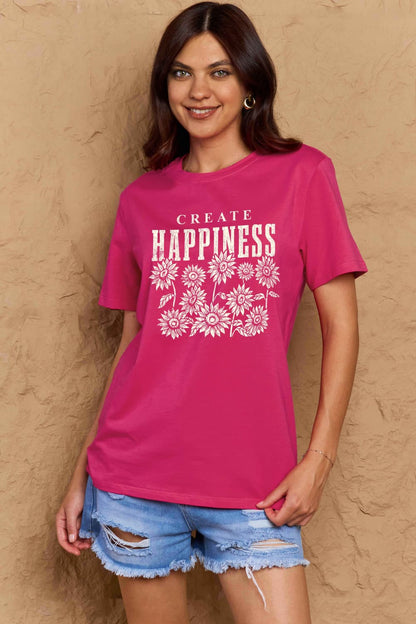 "Create Happiness" Graphic Top