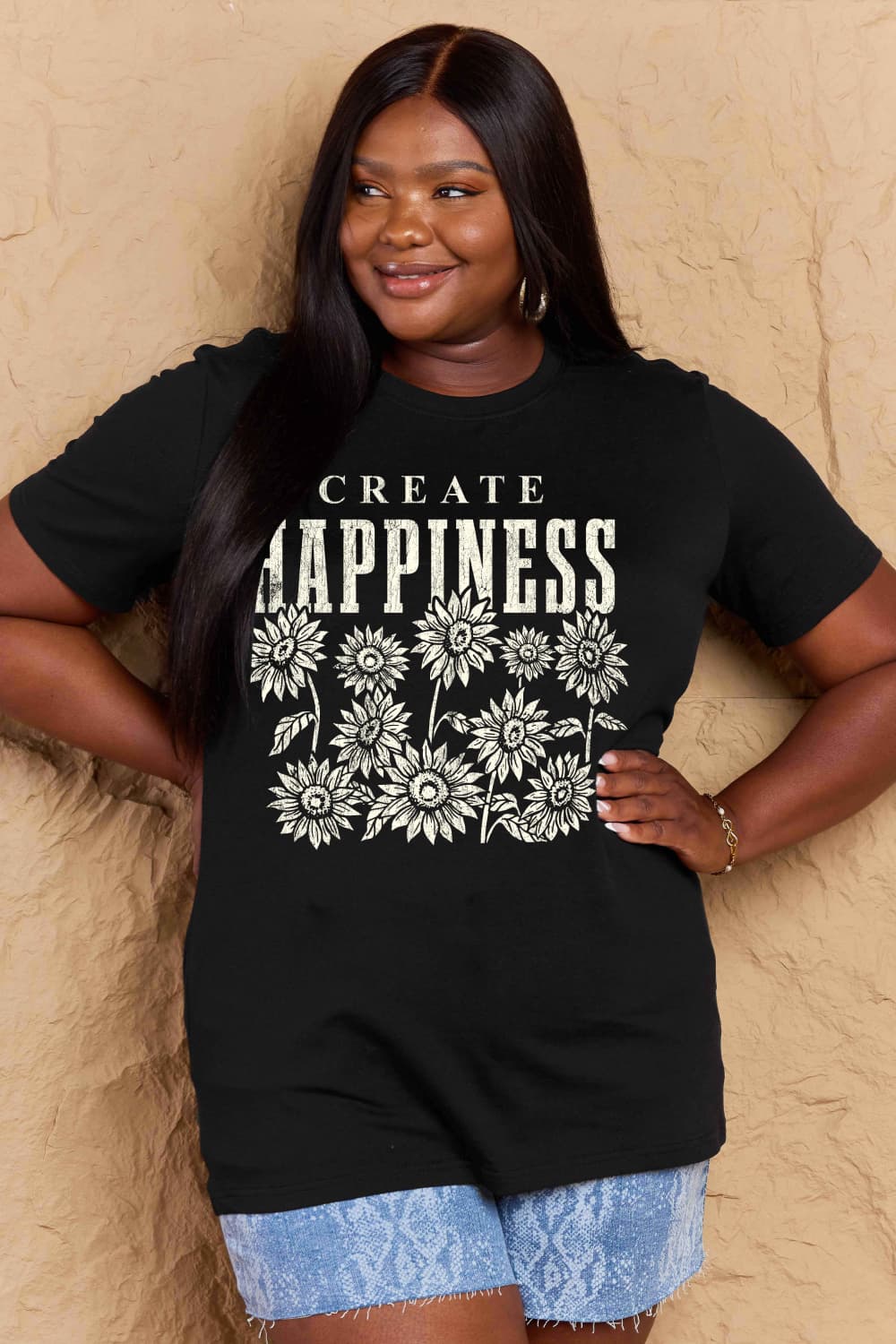 "Create Happiness" Graphic Top