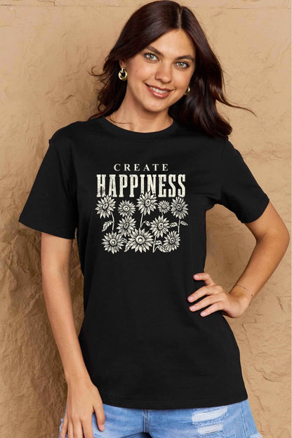 "Create Happiness" Graphic Top