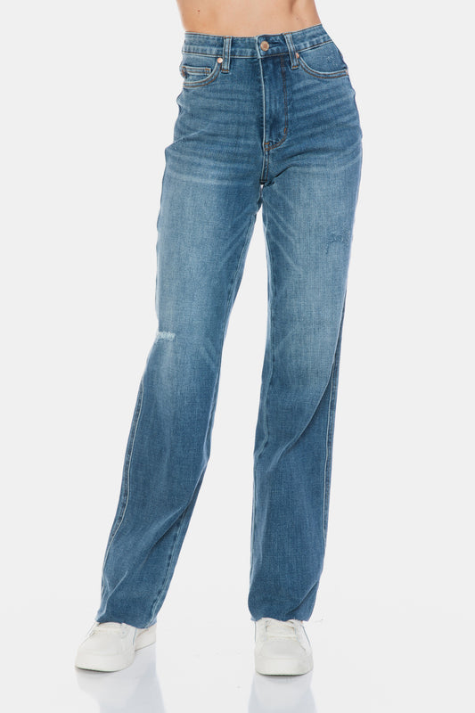 Mandy Raw Hem Straight Leg Jeans