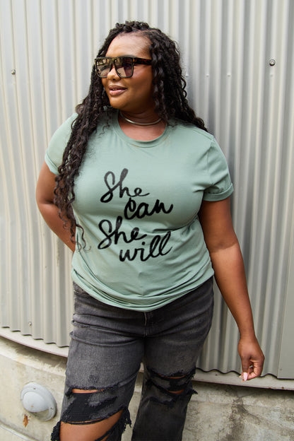 "She Can She Will" Graphic Tee