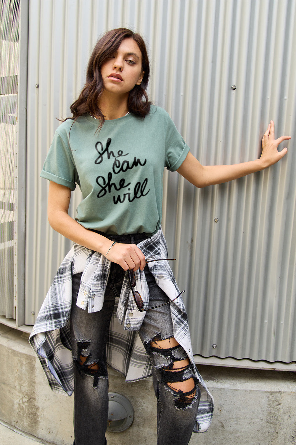 "She Can She Will" Graphic Tee